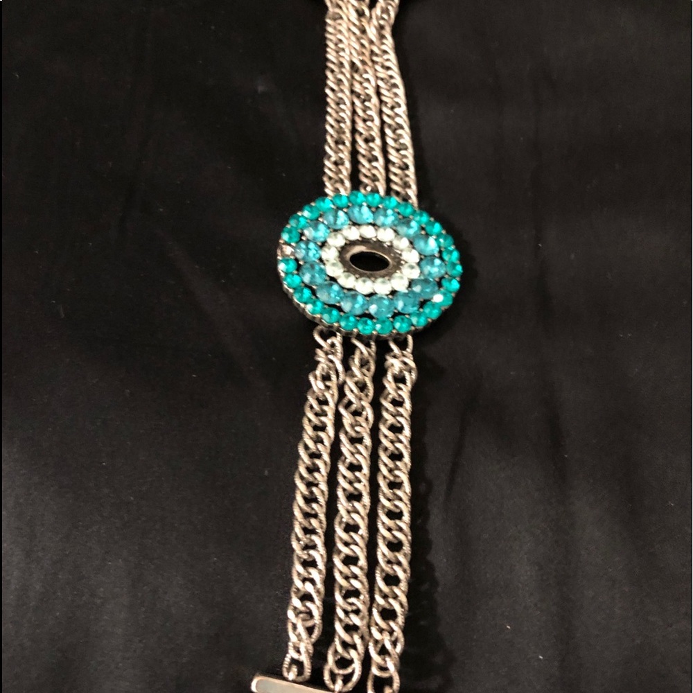 Turquoise Rhinestone Magnetic Bracelet